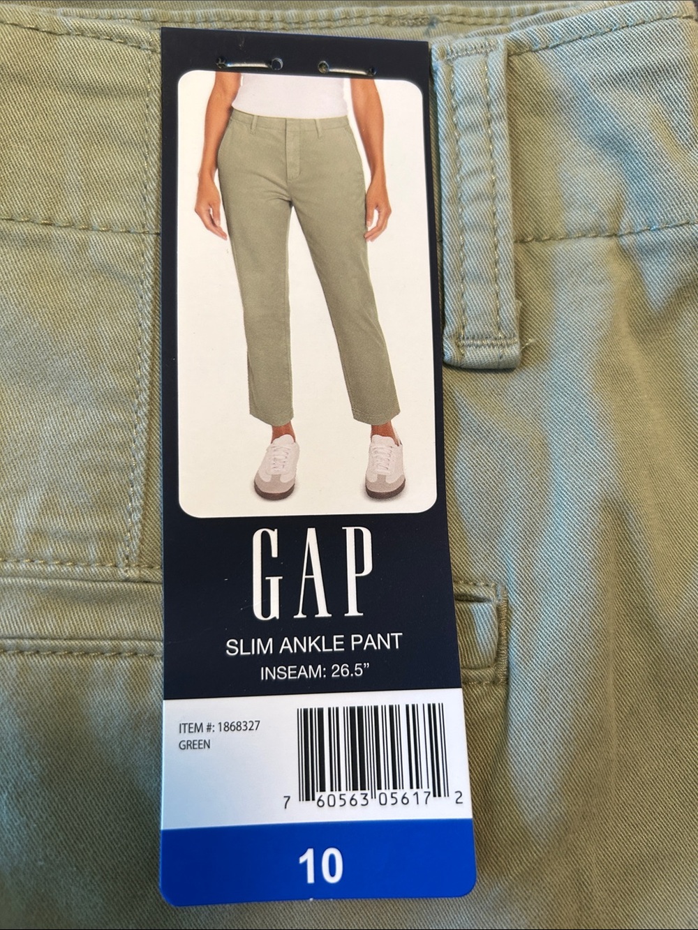 GAP Slim Ankle Pants in Olive Green